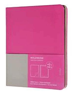 Moleskine iPad 3 & 4 tartó (keménytáblás + sima jegyzetfüzet, magenta)