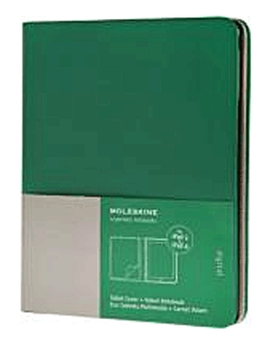 Moleskine iPad 3 & 4 tartó (keménytáblás + sima jegyzetfüzet, zöld)