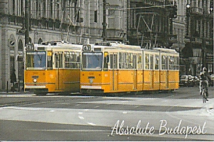 Hűtőmágnes HM158 - Sárga villamosok a belvárosban