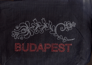 Táska (fekete, nagy)  - Ezüst matyó virágos