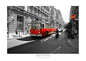 Poszter PM202 - Piros troli Budapest belvárosában
