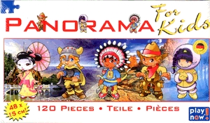 Gyerekek népviseletben panoráma-puzzle (120 db)