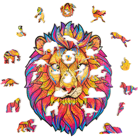 Rejtélyes oroszlán - Fa puzzle