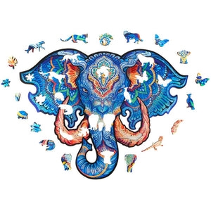 Lenyűgöző elefánt - Fa puzzle